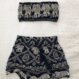 New! Shorts and tube top set women’s size small